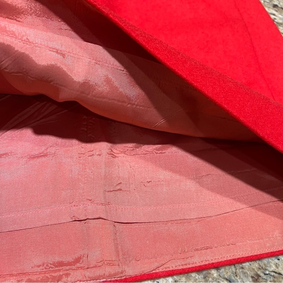 J Crew Coral Orange Wool Blend Mini Skirt w/ Side Pockets 0 - Picture 8 of 10